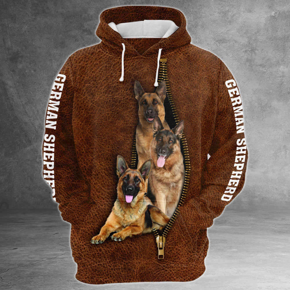 German Shepherd Zipper Lock All Over Print Shirt, M0402, PHTS