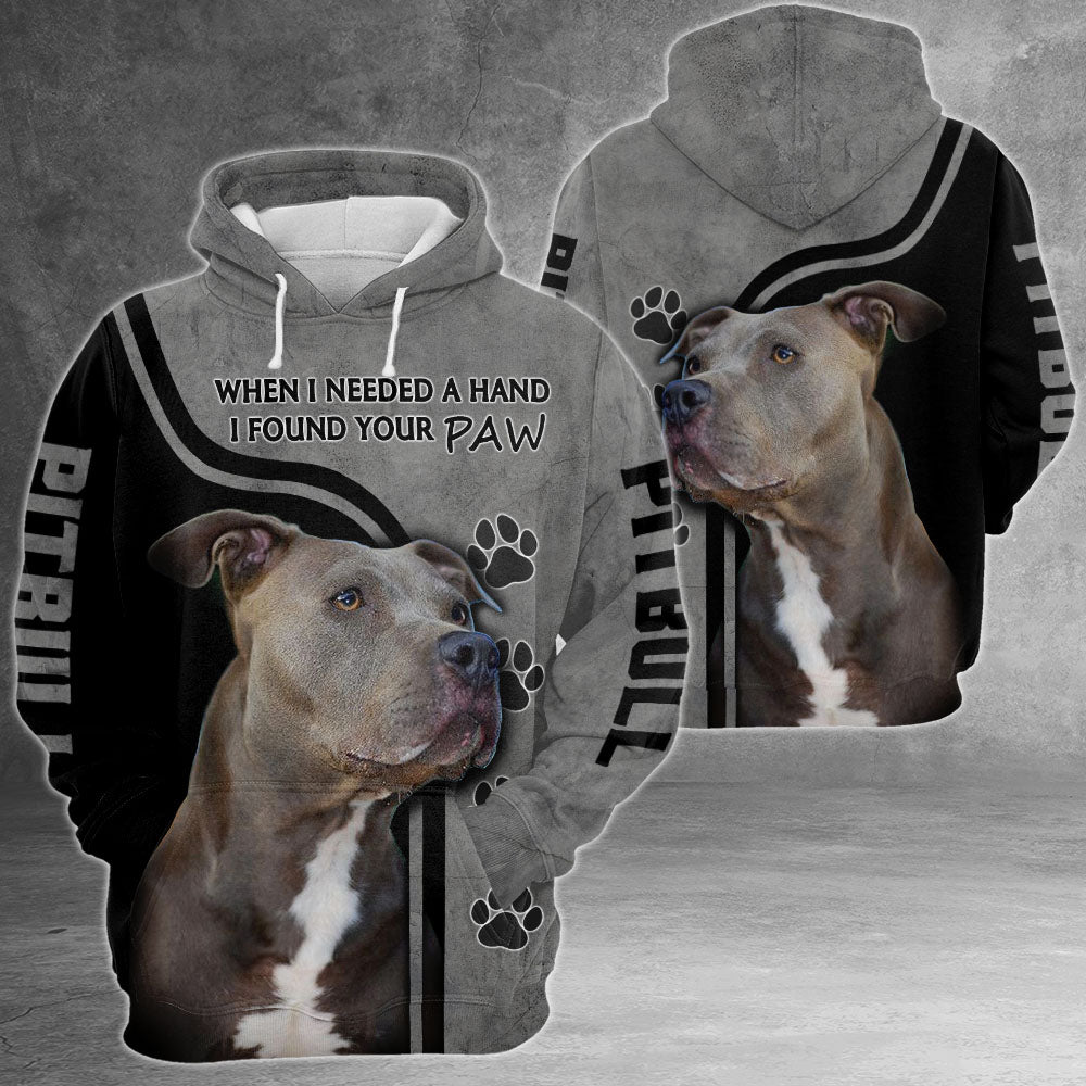 Pitbull When I Needed A Hand I Found Your PAW All Over Print Shirts For Dog Lovers, PHTS