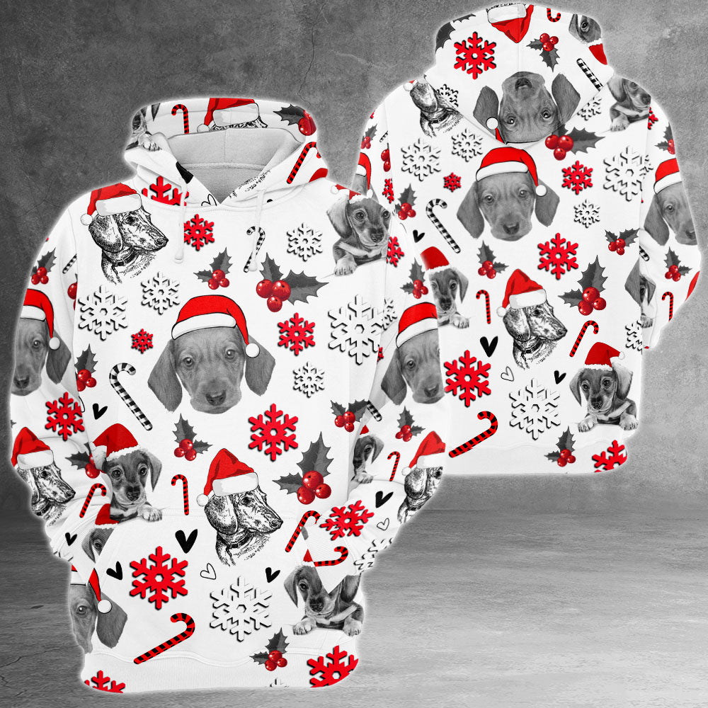 Dachshund Christmas Dog 3D All Over Print Shirts