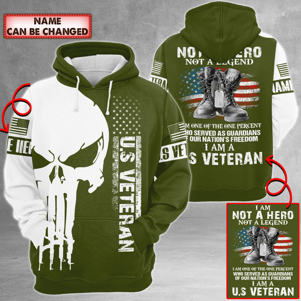 Personalized Shirt I Am Not A Hero Not A Legend Skull Veteran 3D All Over Print Shirt For Veteran HK10