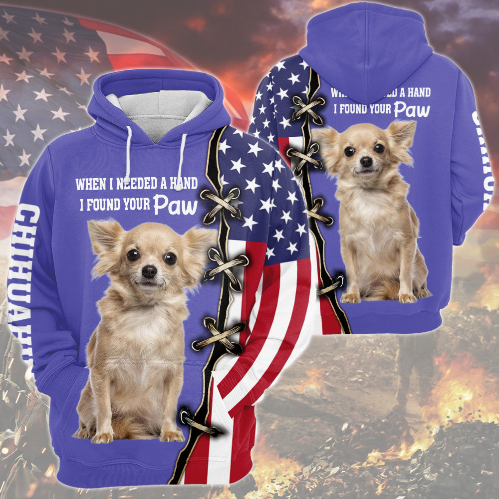 Chihuahua When I Needed A Hand, I Found Your Paw, Very Peri Trend Color All Over Print Shirts For Dog Lovers, B1504