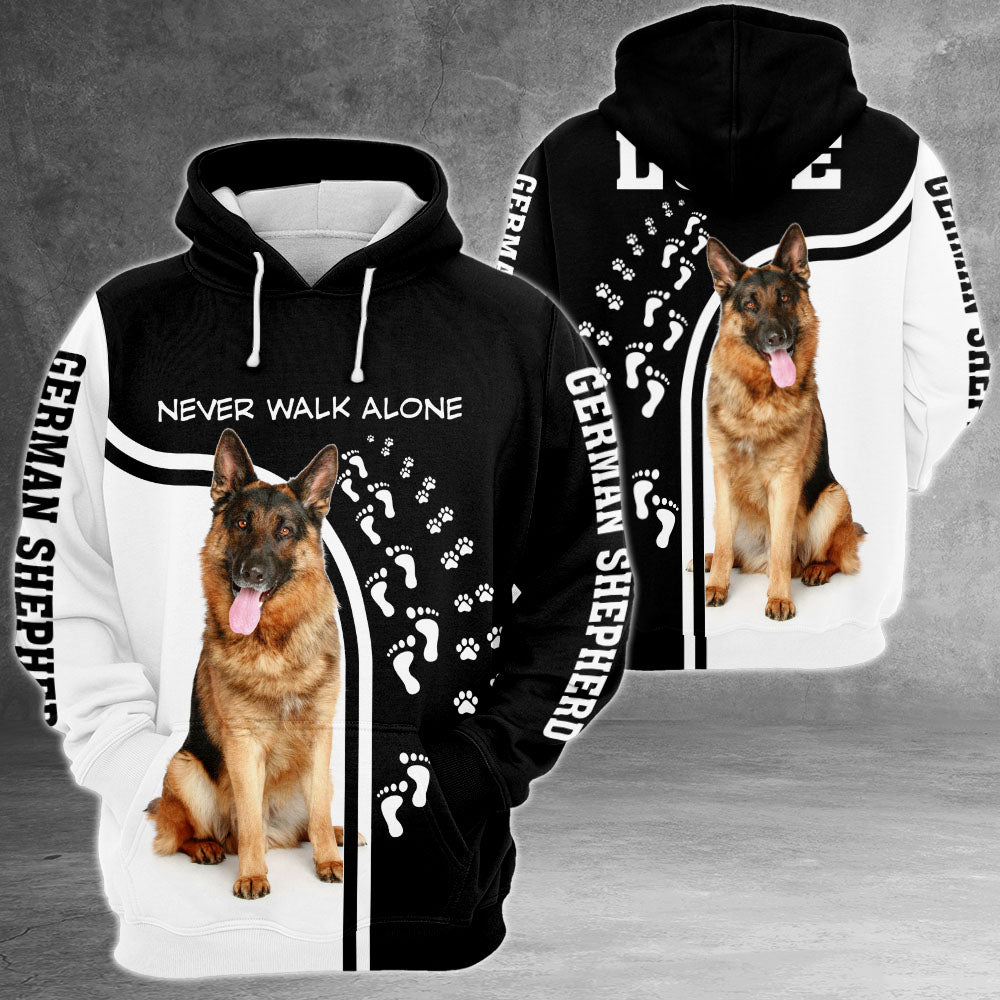 German Shepherd Never Walk Alone 3D All Over Print Shirts