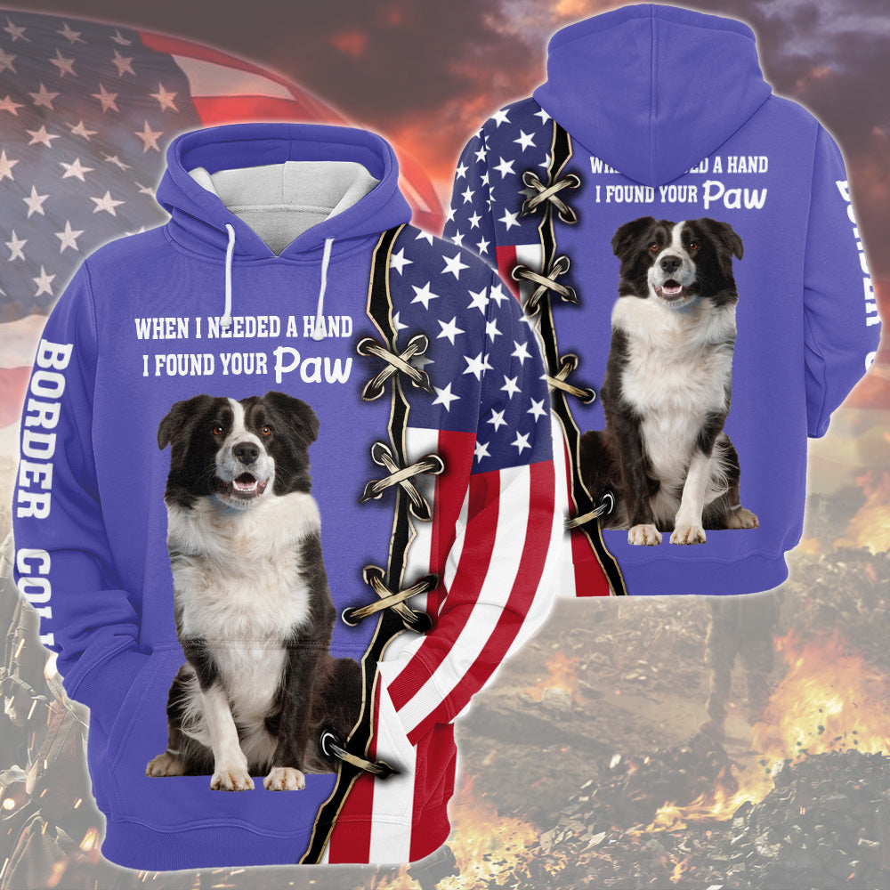 Border Collie When I Needed A Hand, I Found Your Paw, Very Peri Trend Color All Over Print Shirts For Dog Lovers, B1504