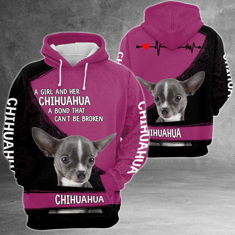 Chihuahua A Girl And Her Chihuahua A Bond That Can't Be Broken 3D All Over Print Shirts