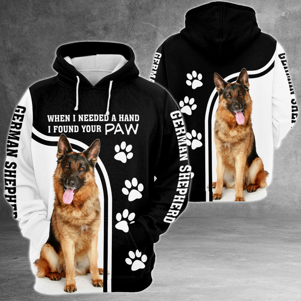 German Shepherd When I Needed A Hand I Found Your Paw 3D All Over Print Shirts