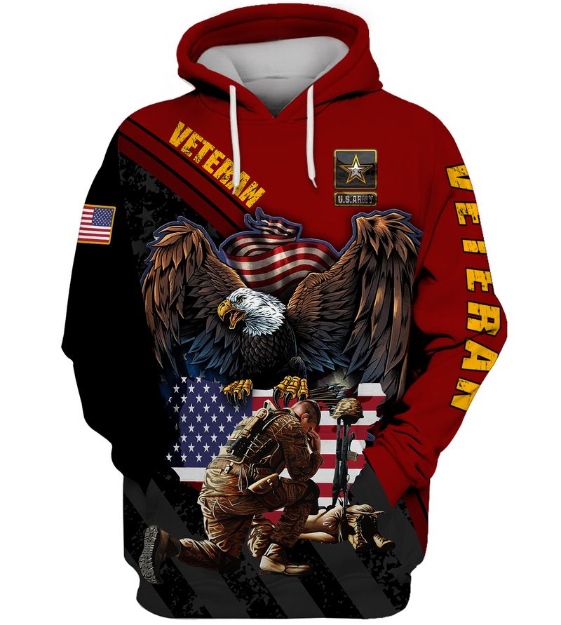 Personalized Branch U.S. Veteran American Flag Eagle All Over Print For Veteran HK10