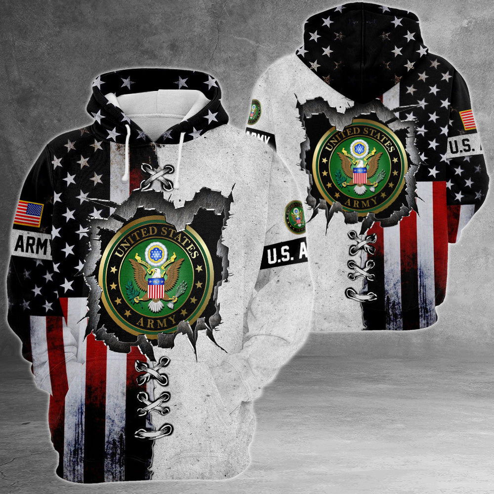 U.S. Army American Flag Dust Background 3D All Over Print Shirt HK10