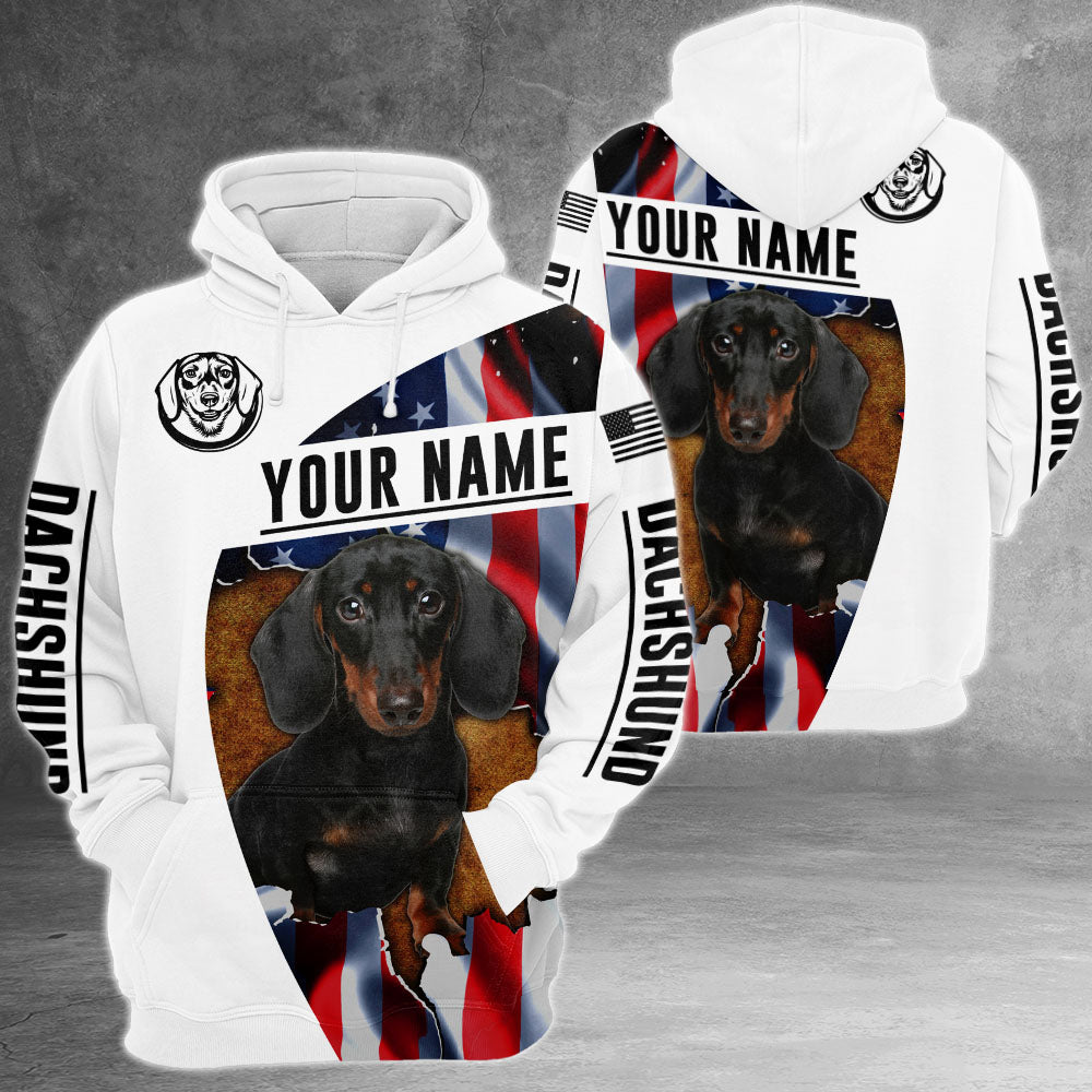 Dachshund American Flag 3D All Over Print Personalized Shirts