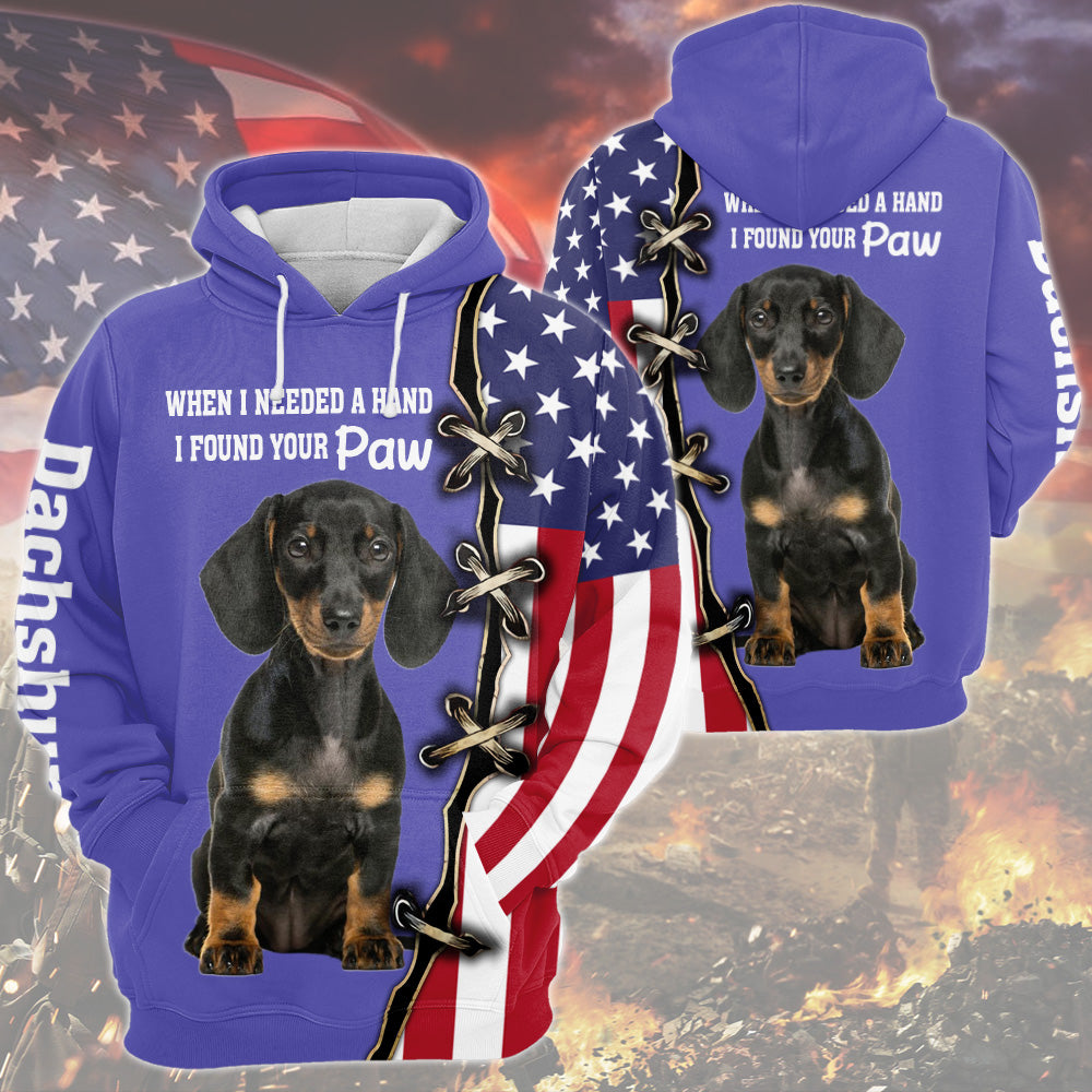 Dachshund When I Needed A Hand, I Found Your Paw, Very Peri Trend Color All Over Print Shirts For Dog Lovers, B1504