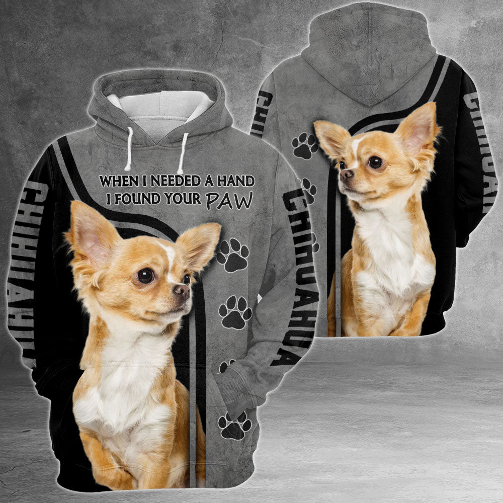 Chihuahua When I Needed A Hand I Found Your PAW All Over Print Shirts For Dog Lovers, PHTS