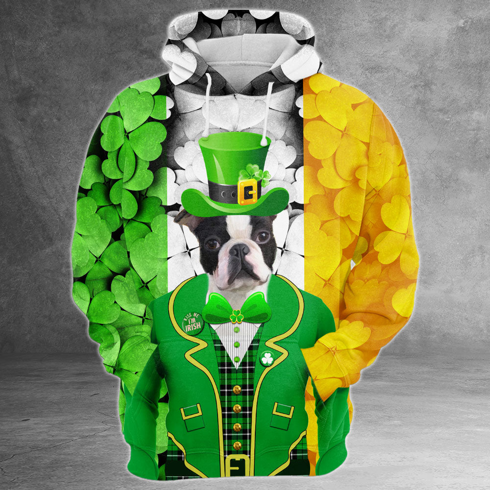 Boston Terrier Patrick day 3D All Over Print Shirts