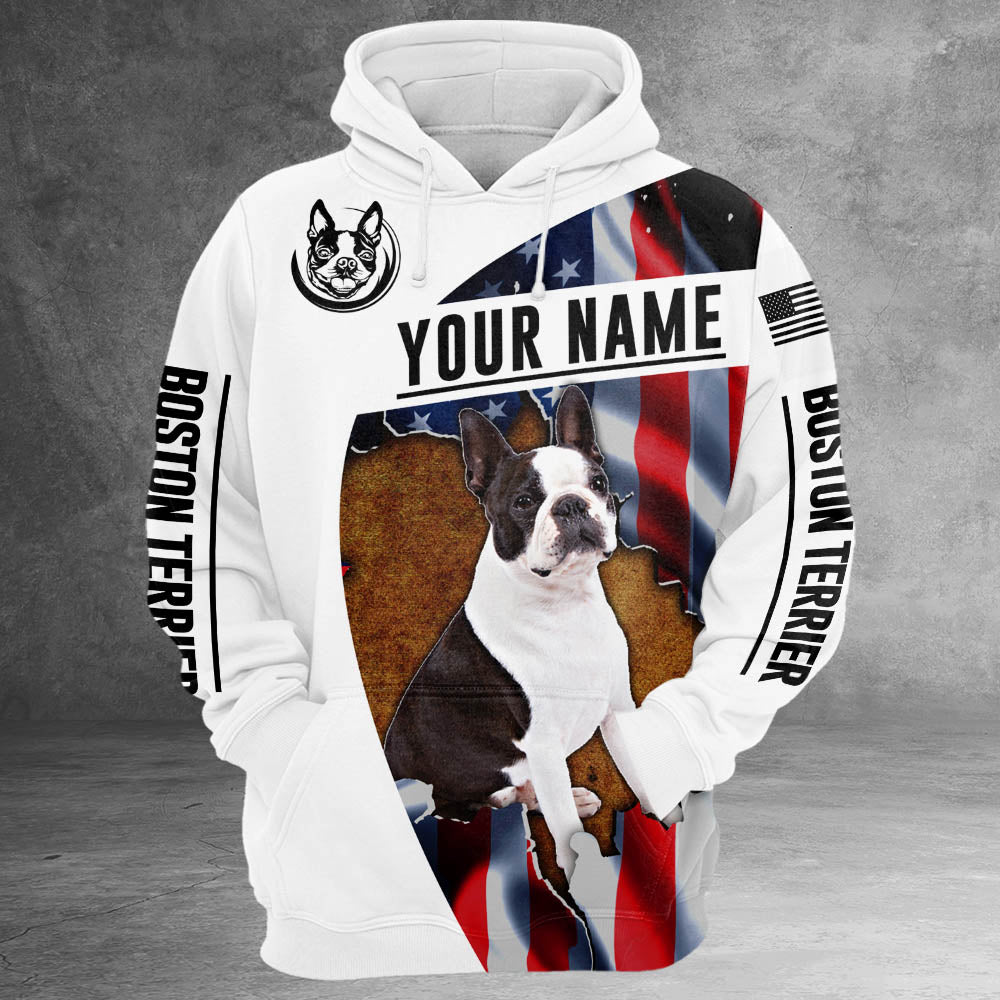 Boston Terrier American Flag 3D All Over Print Personalized Shirts