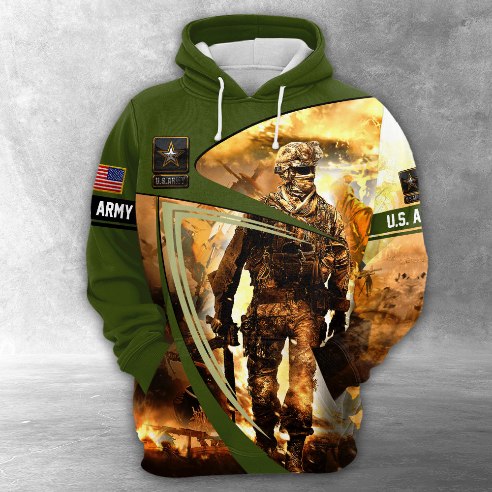 U.S. Army Soldier On Field 3D Over Print vr2 Shirt For U.S. Army Soldier HK10