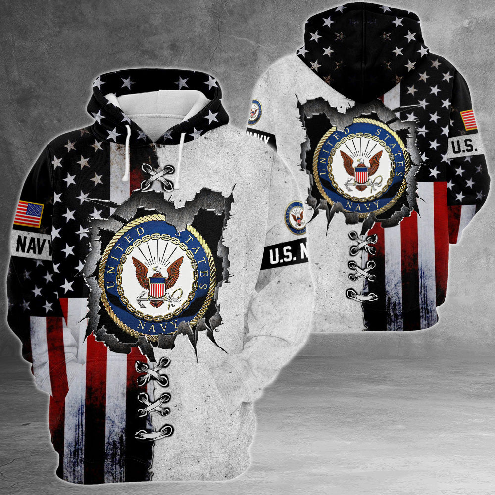 U.S. Navy American Flag Dust Background 3D All Over Print Shirt HK10