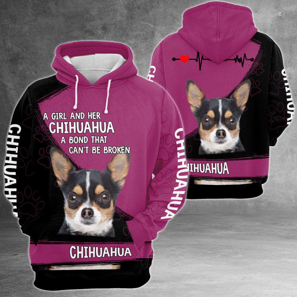 Chihuahua A Girl And Her Chihuahua A Bond That Can't Be Broken 2 3D All Over Print Shirts