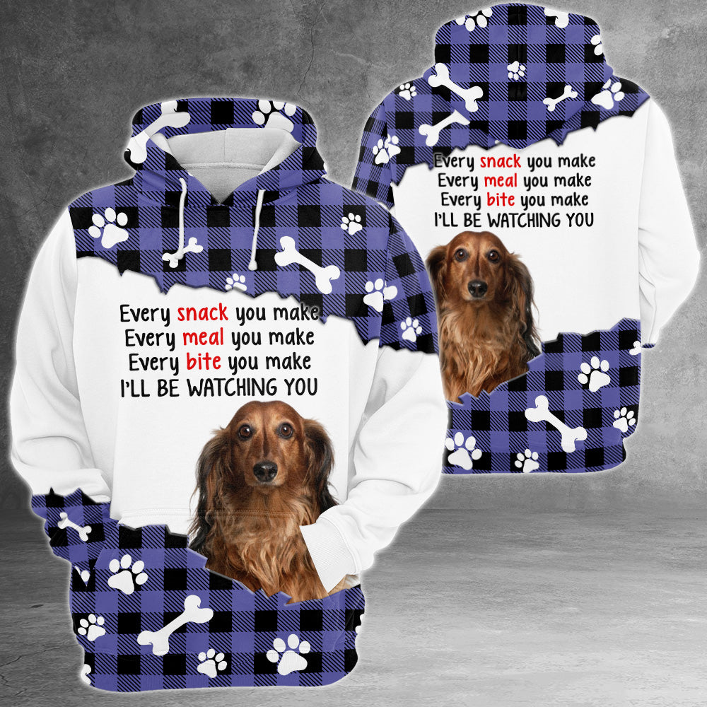 Dachshund 2 Every Snack You Make, Funny Custom All Over Print Shirts, Personalized Gifts for Dog Lovers, PHTS