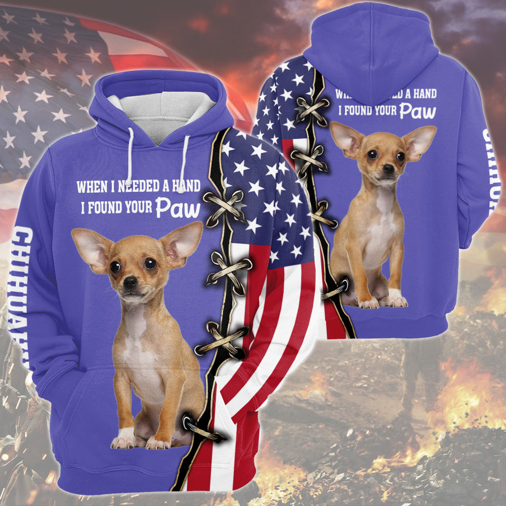 Chihuahua Vr2 When I Needed A Hand, I Found Your Paw, Very Peri Trend Color All Over Print Shirts For Dog Lovers, B1504