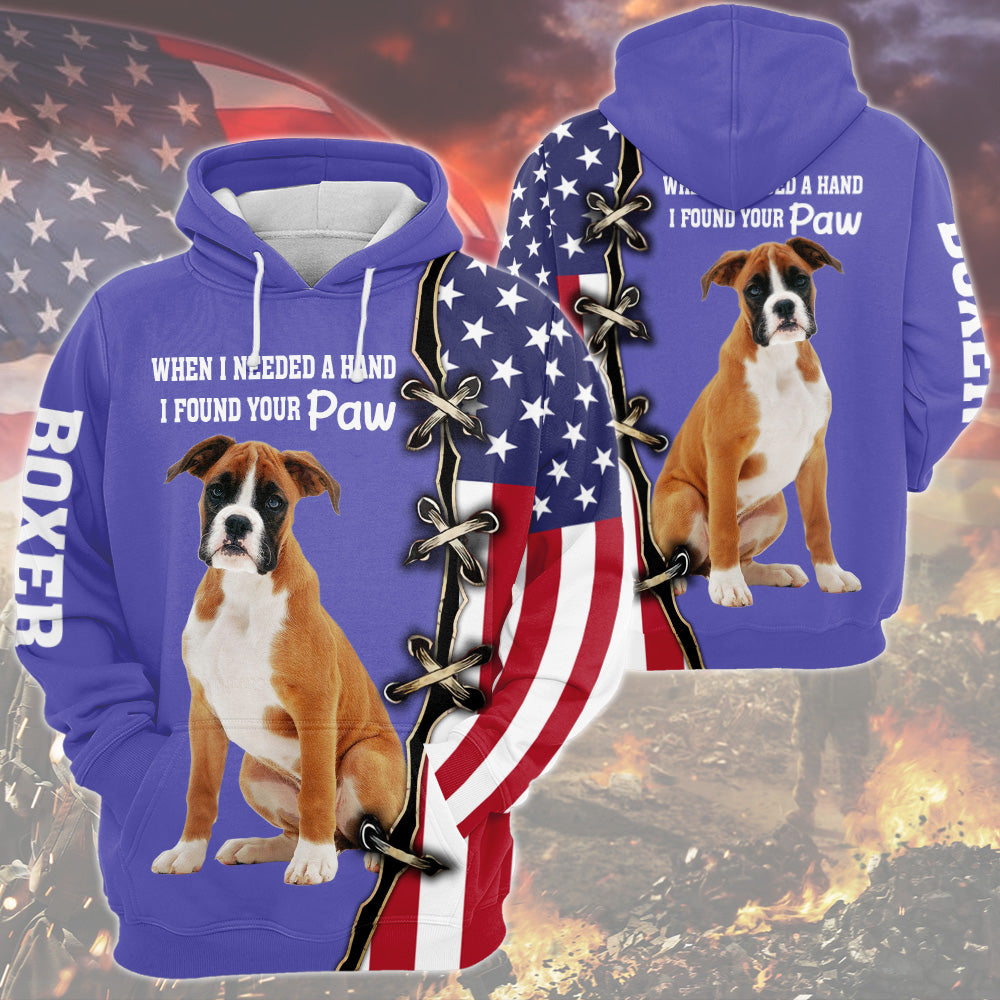 Boxer When I Needed A Hand, I Found Your Paw, Very Peri Trend Color All Over Print Shirts For Dog Lovers, B1504