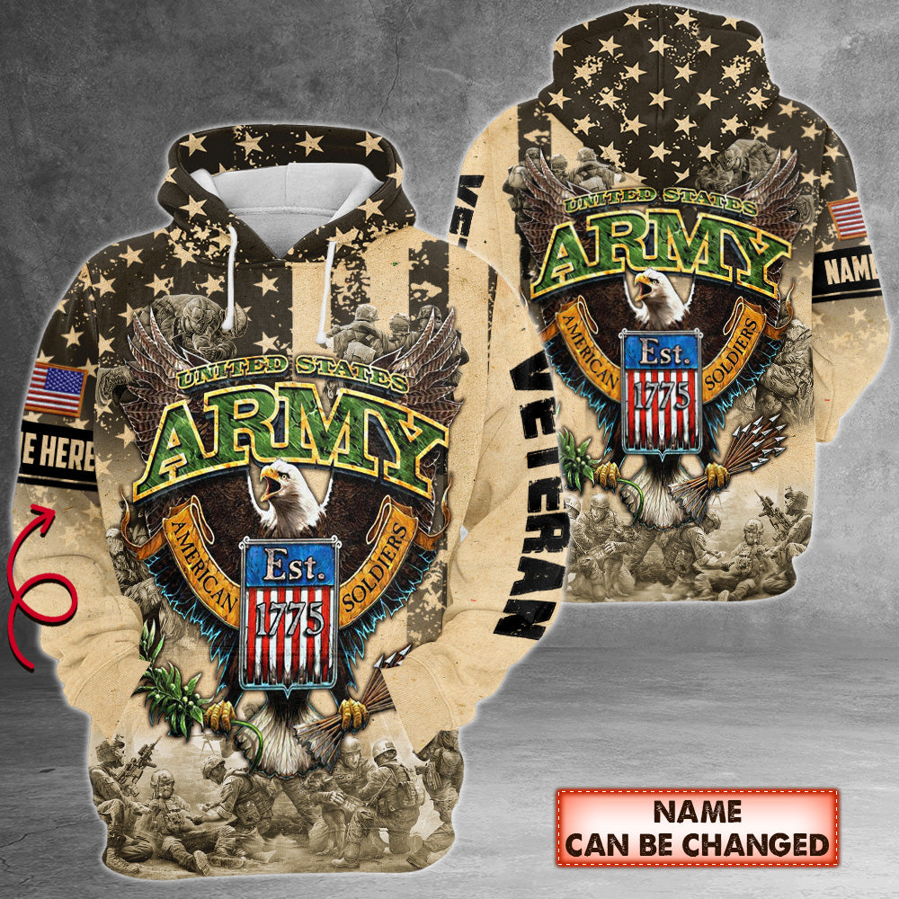 Personalized Name United States Army Soldiers 1775 3D All Over Print Shirt For U.S.Veteran HK10